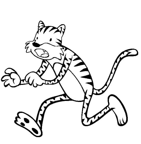 Dibujo de Tigre Corriendo para Colorear