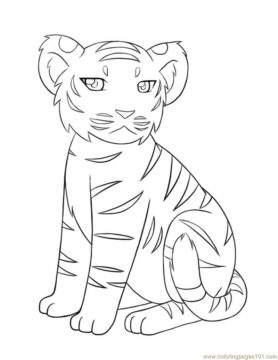 Dibujo de Tigre bebé para Colorear