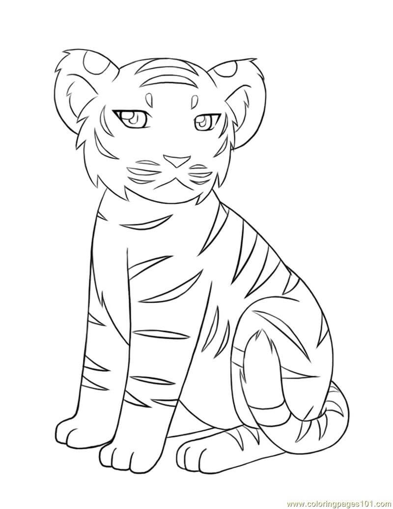 Dibujo de Tigre bebé para Colorear