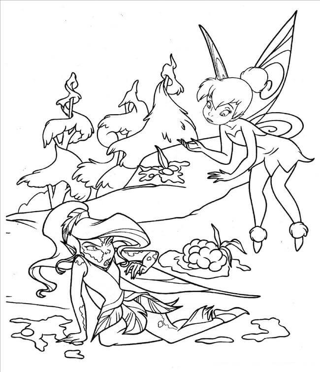 Dibujo de Adorable Tinkerbell para Colorear