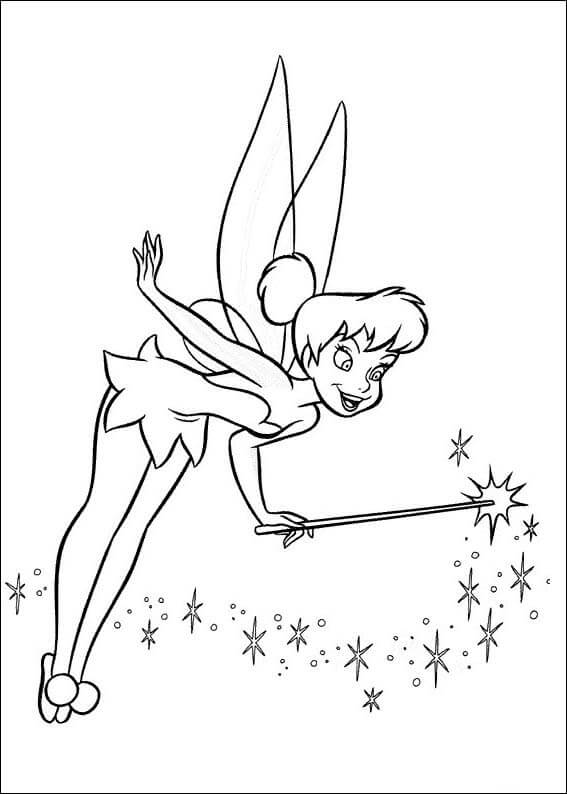 Dibujo de Feliz Tinkerbell para Colorear