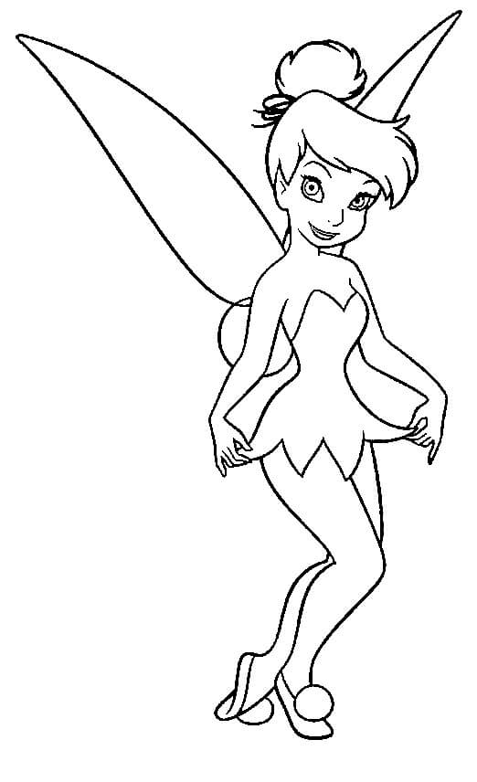 Dibujo de Lindo Tinkerbell para Colorear