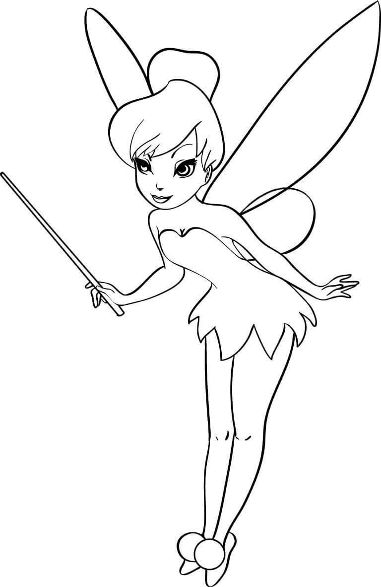 Dibujo de Tinkerbell Imprimible para Colorear