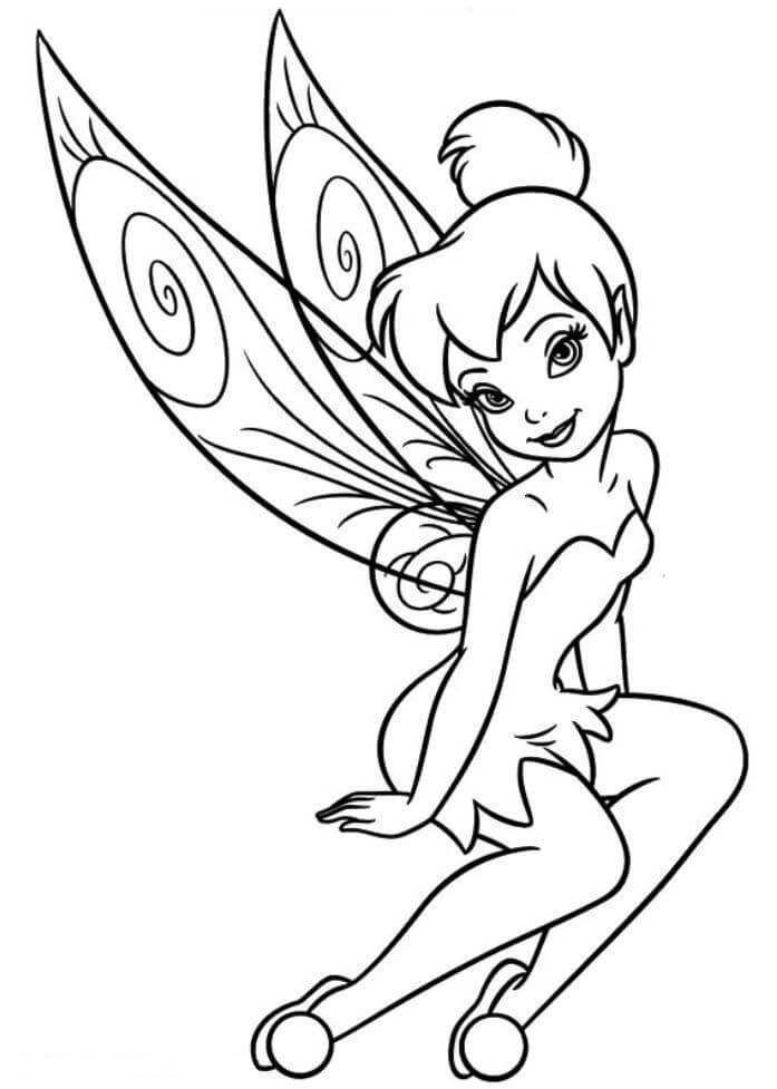 Dibujo de Tinkerbell Simple para Colorear