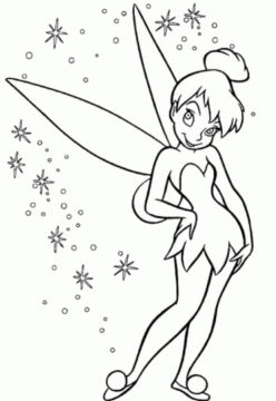 Dibujo de Tinkerbell Sonriendo para Colorear