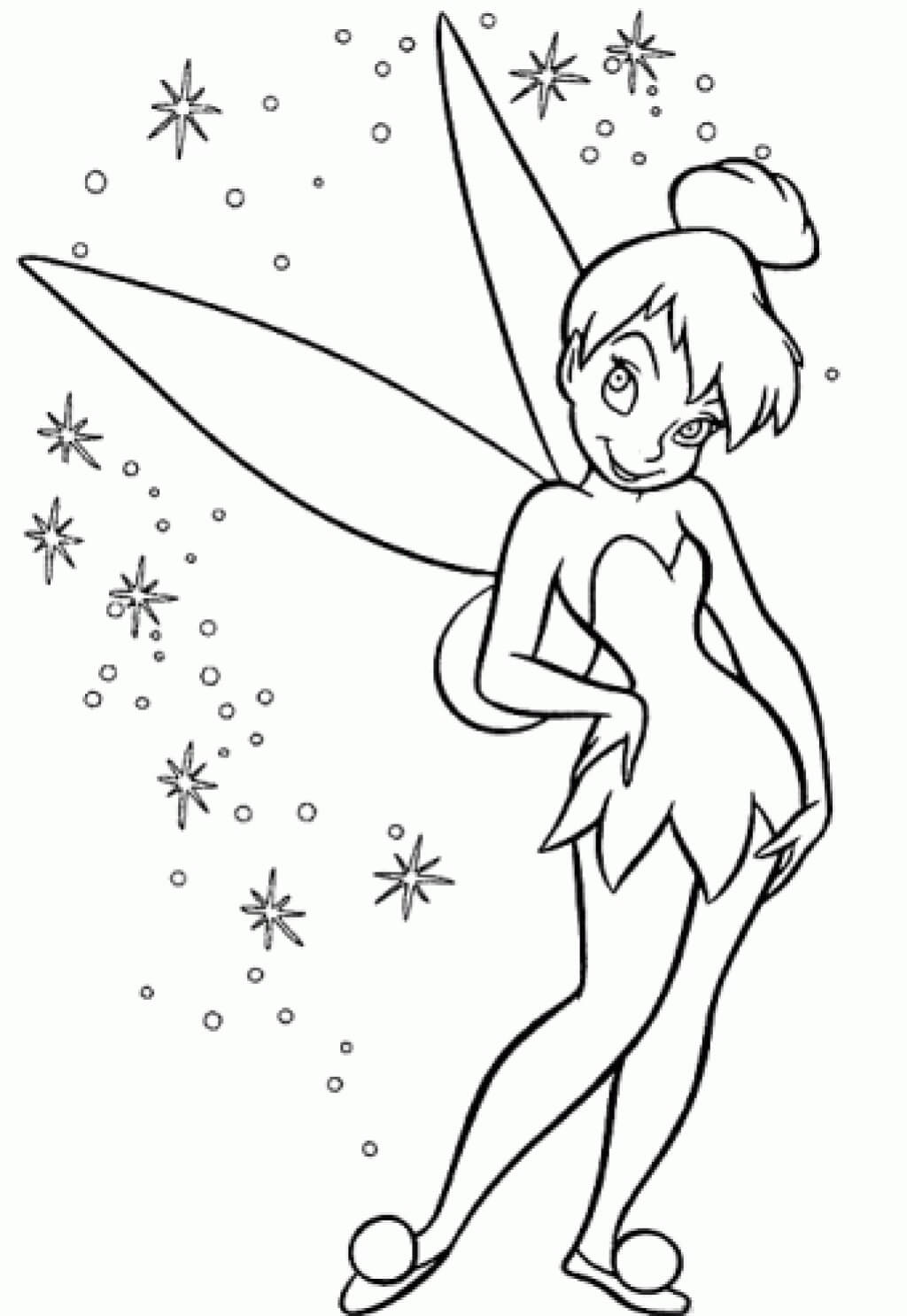 Dibujo de Tinkerbell Sonriendo para Colorear
