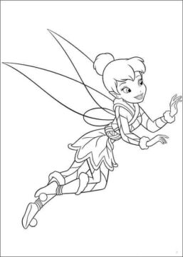 Dibujo de Tinkerbell Volando para Colorear