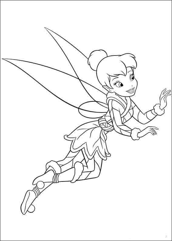Dibujo de Tinkerbell Volando para Colorear