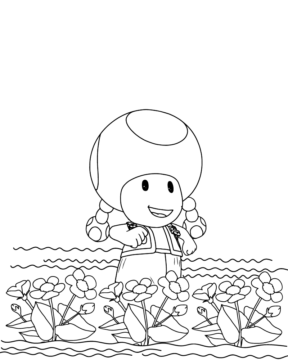 Dibujo de Toadette In The Flower Garden Coloring Page para Colorear