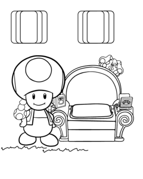 Dibujo de Toadette Inside a Room Coloring Page para Colorear