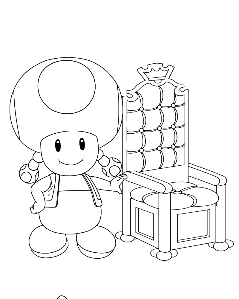 Dibujo de Toadette Standing And a Chair Coloring Page para Colorear