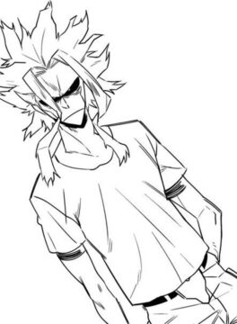 Dibujo de Ugly All Might para Colorear