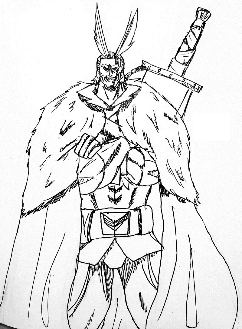 Dibujo de Todo Podria con Su Espada para Colorear
