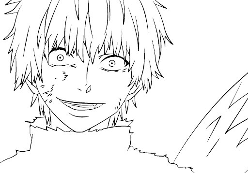 Dibujo de Aterrador Kaneki Ken para Colorear