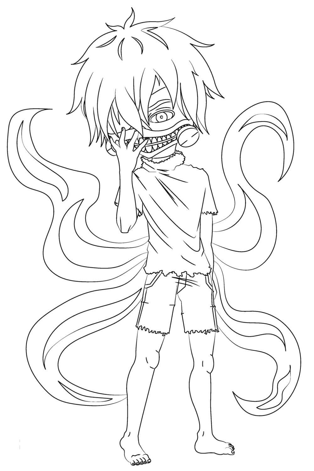 Dibujo de Chibi Ken Kaneki para Colorear