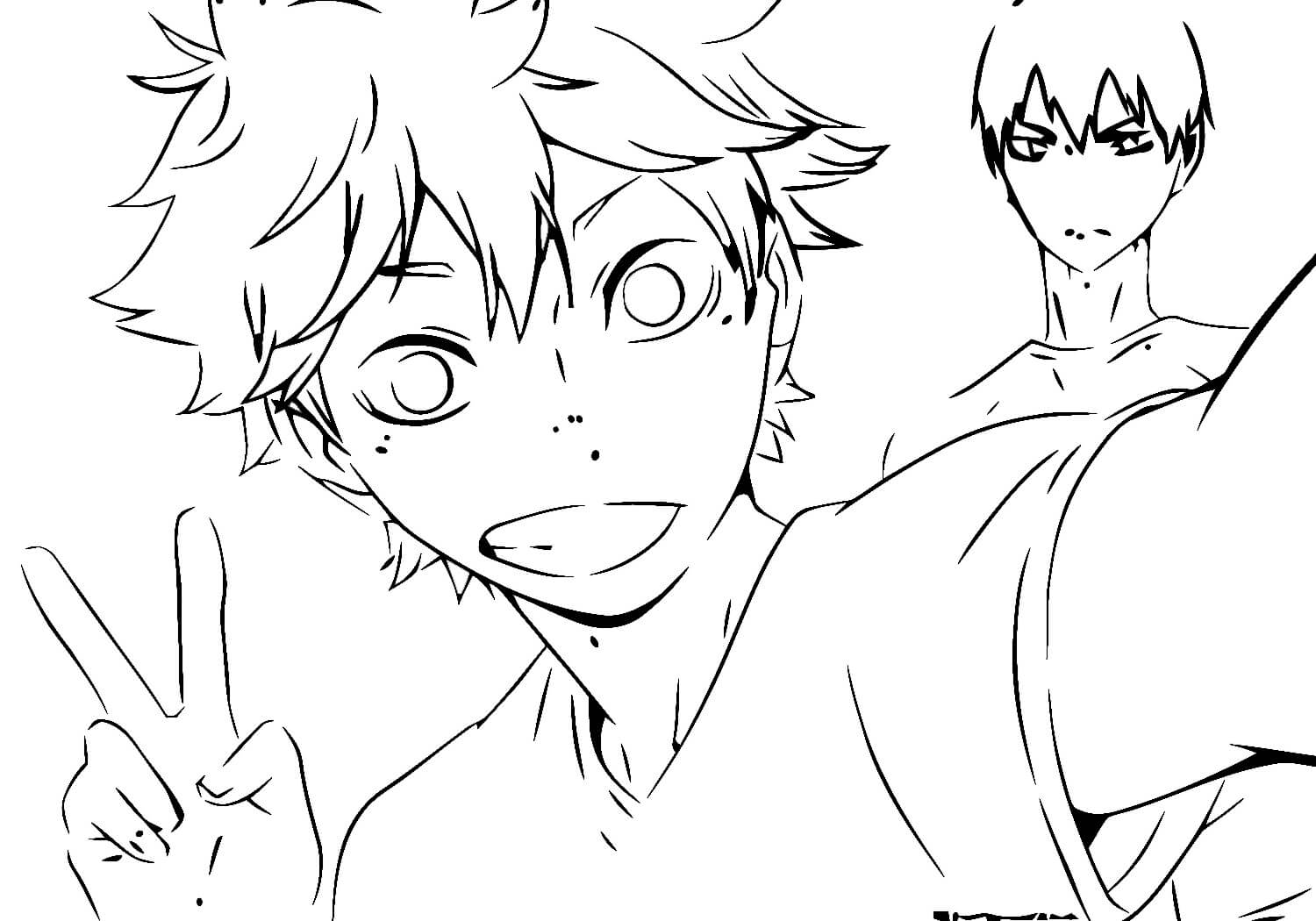 Dibujo de Dibujando a Hideyoshi y Kaneki para Colorear