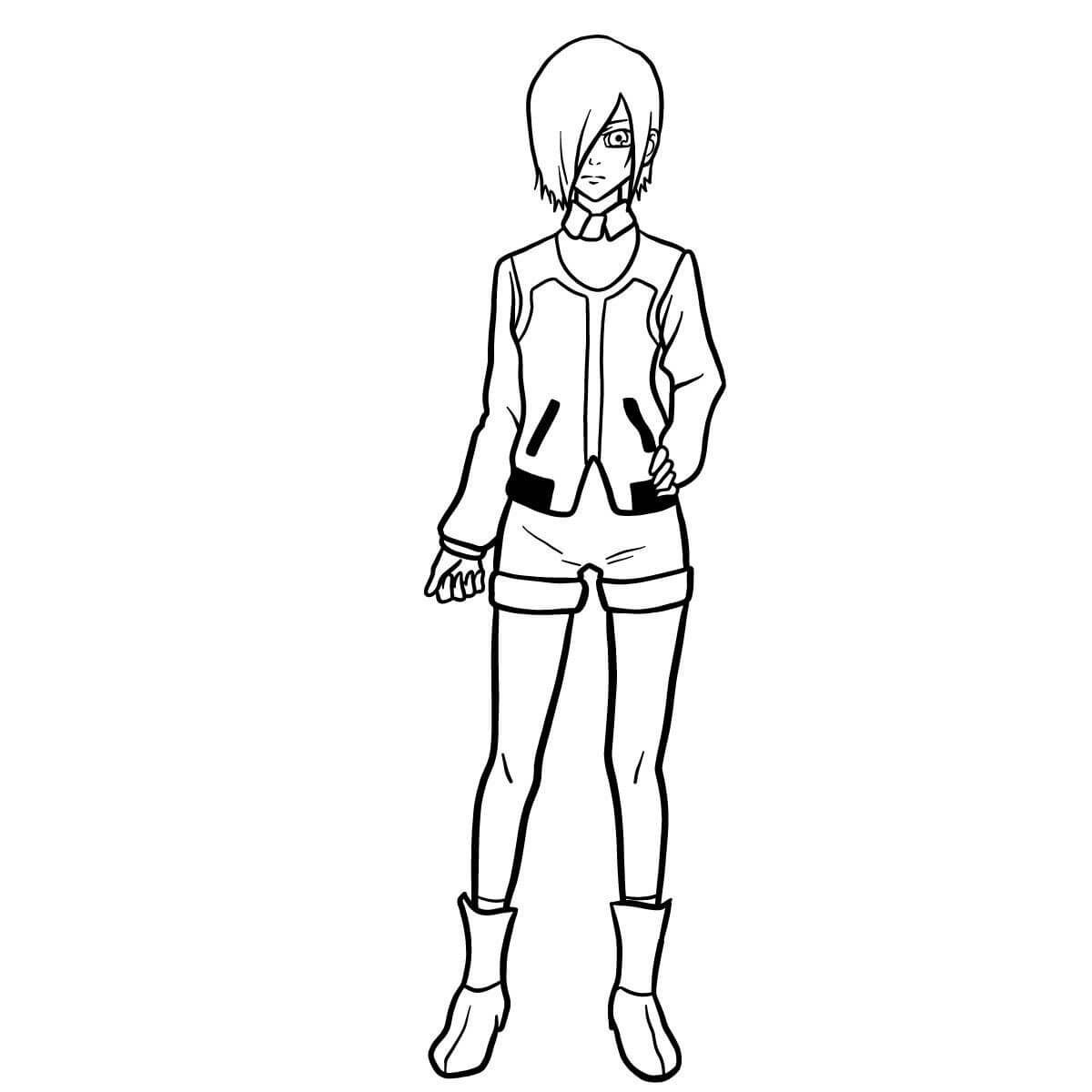 Dibujo de Hermosa Touka Kirishima para Colorear