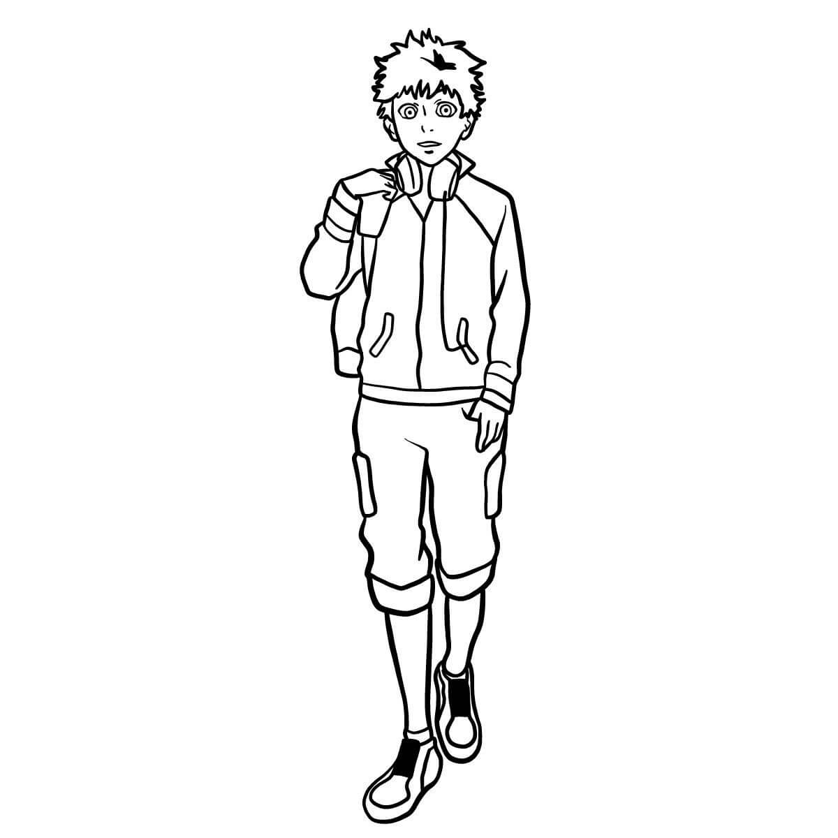 Dibujo de Hideyoshi Caminando para Colorear