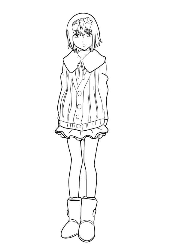 Dibujo de Hinami Fueguchi Linda para Colorear