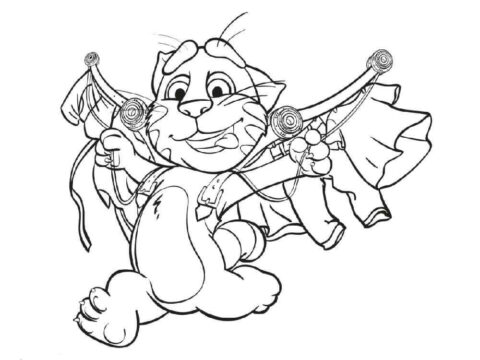 Dibujo de Talking Tom con Tendedero para Colorear
