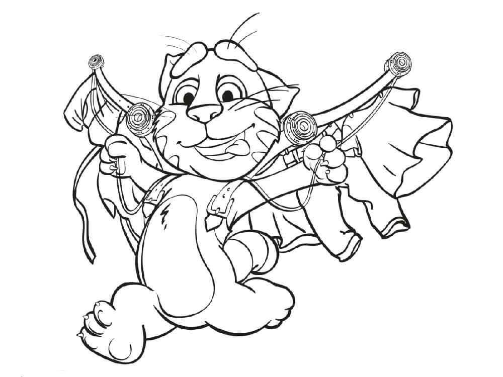 Dibujo de Talking Tom con Tendedero para Colorear