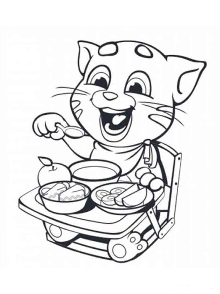 Dibujo de Almorzando con Tom para Colorear