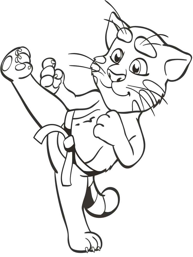 Dibujo de Artes Marciales de Tom para Colorear