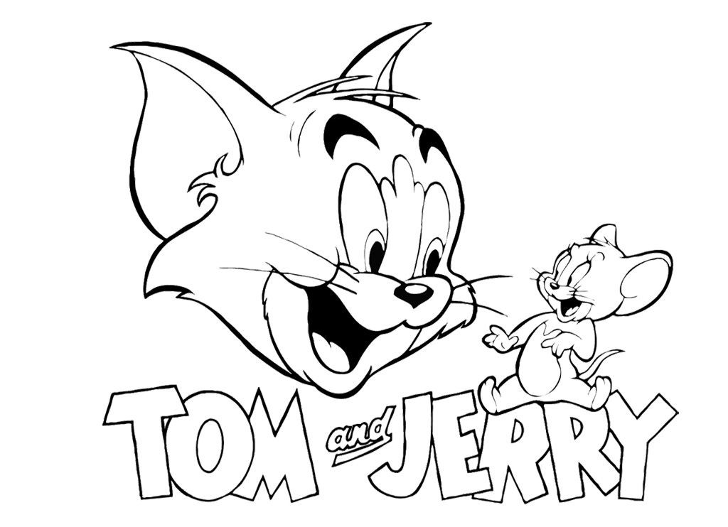 Dibujo de Fondo de Pantalla de Tom y Jerry para Colorear