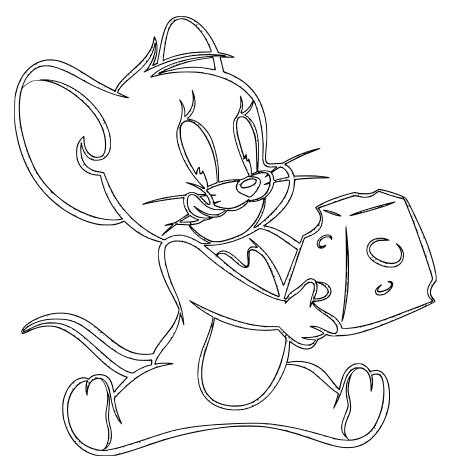 Dibujo de Jerry con Queso para Colorear
