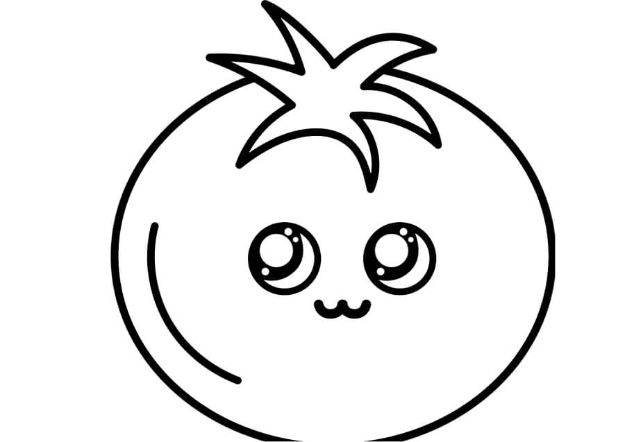 Dibujo de Kawaii Tomate para Colorear