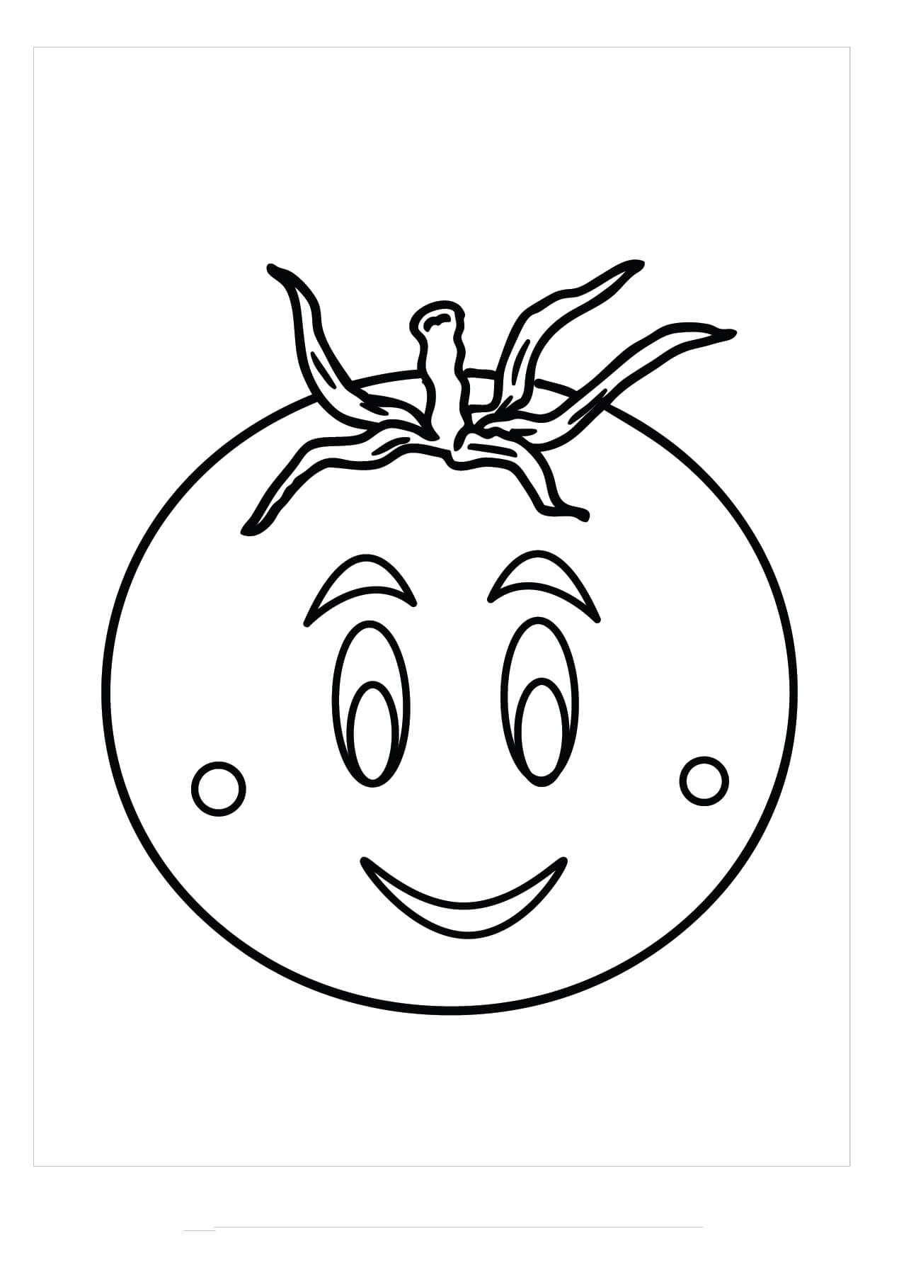 Dibujo de Sonriendo Tomate Lindo para Colorear