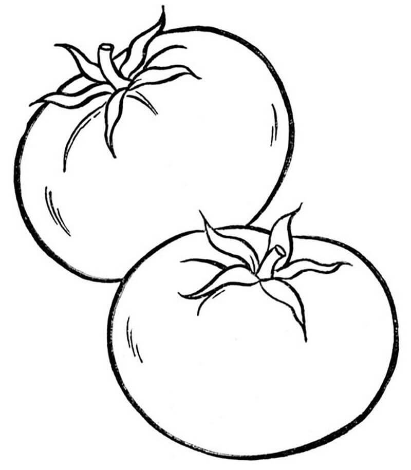 Dibujo de Tomate Dos para Colorear