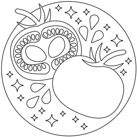 Dibujo de Tomate Fresco para Colorear