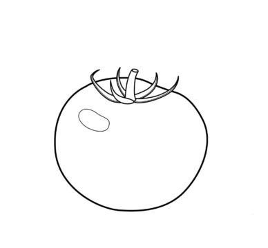 Dibujo de Tomate Lindo para Colorear