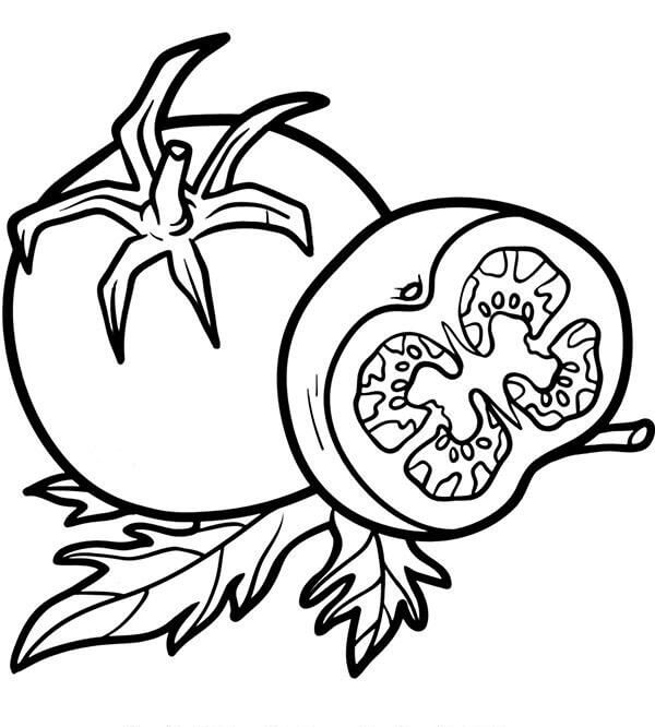 Dibujo de Tomate Vegetal para Colorear