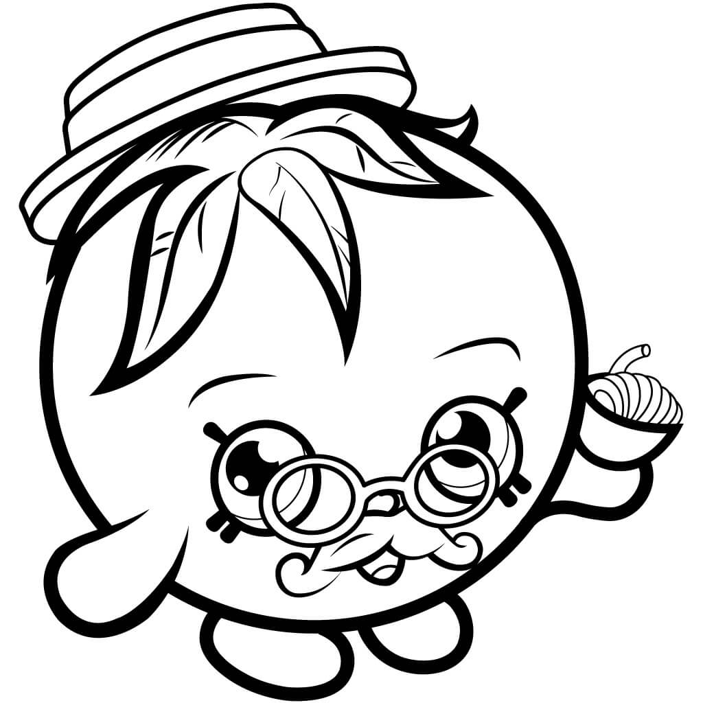 Dibujo de Tomate Viejo Sosteniendo Comida para Colorear