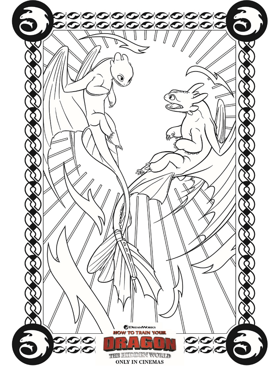Dibujo de Furia Ligera y Furia Nocturna para Colorear