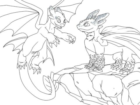 Dibujo de Furia sin Dientes y Ligera para Colorear