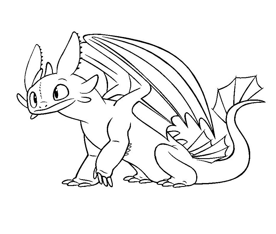 Dibujo de Toothless Desconcertado para Colorear