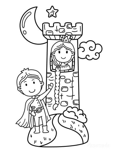 Dibujo de Princesa de la Torre 1 para Colorear