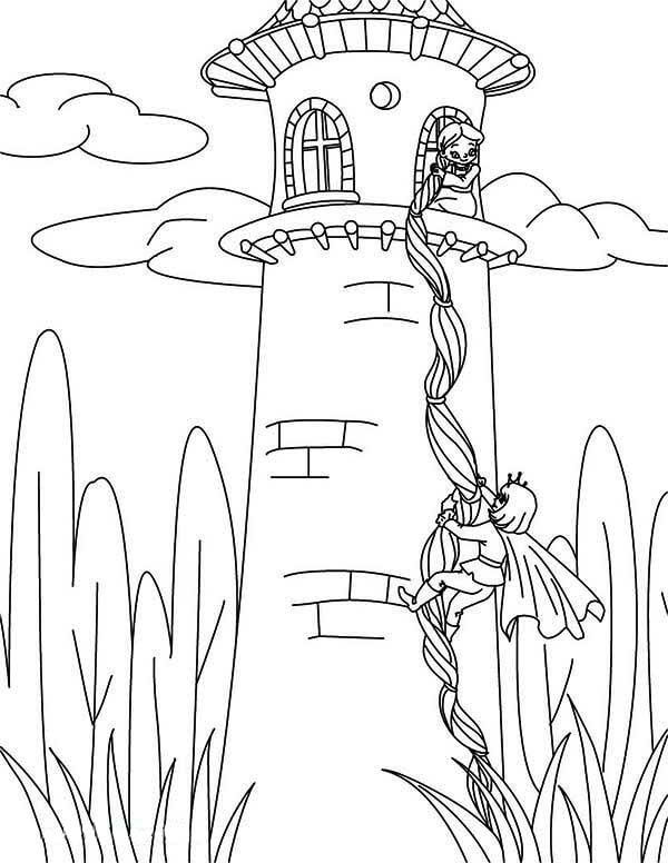 Dibujo de Rapunzel en la Torre 1 para Colorear