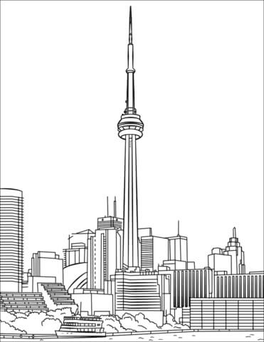 Dibujo de Torre Cn Toronto 1 para Colorear