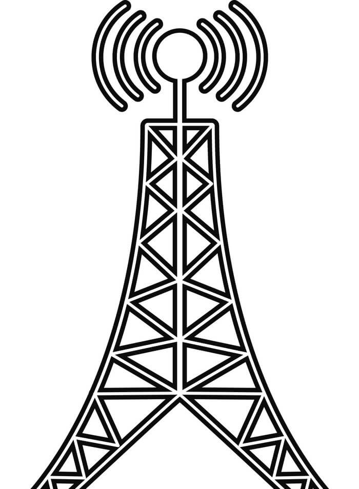 Dibujo de Torre de Antena 1 para Colorear