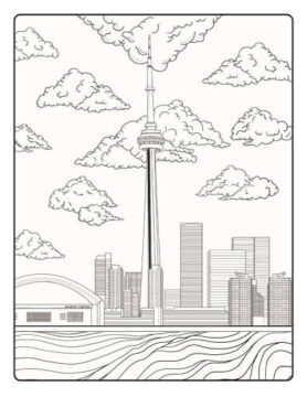 Dibujo de Torre de Toronto 1 para Colorear