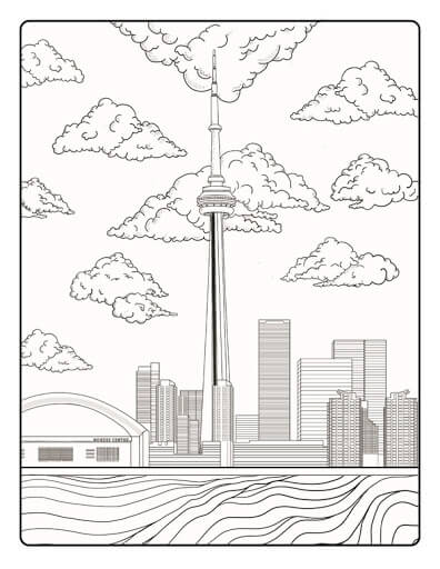 Dibujo de Torre de Toronto 1 para Colorear