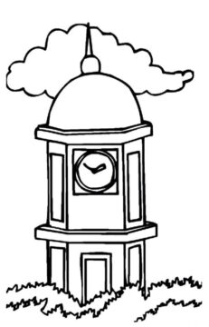 Dibujo de Torre del Reloj 1 para Colorear