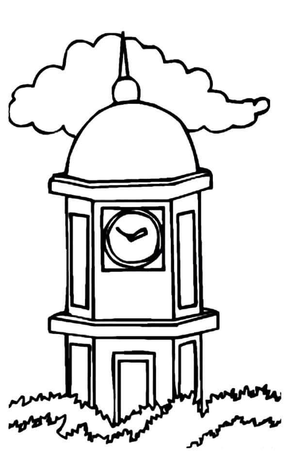 Dibujo de Torre del Reloj 1 para Colorear