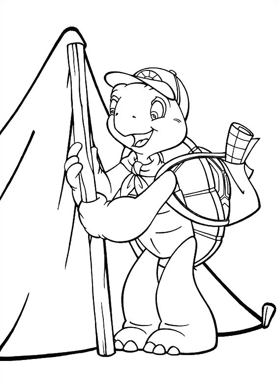 Dibujo de Franklin Camping para Colorear