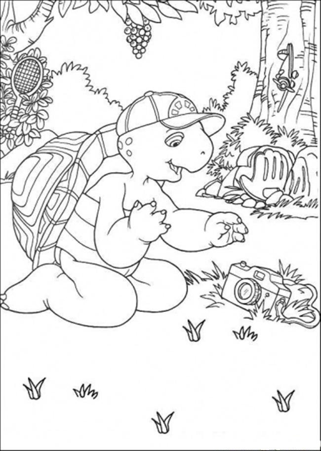 Dibujo de Franklin con cámara para Colorear