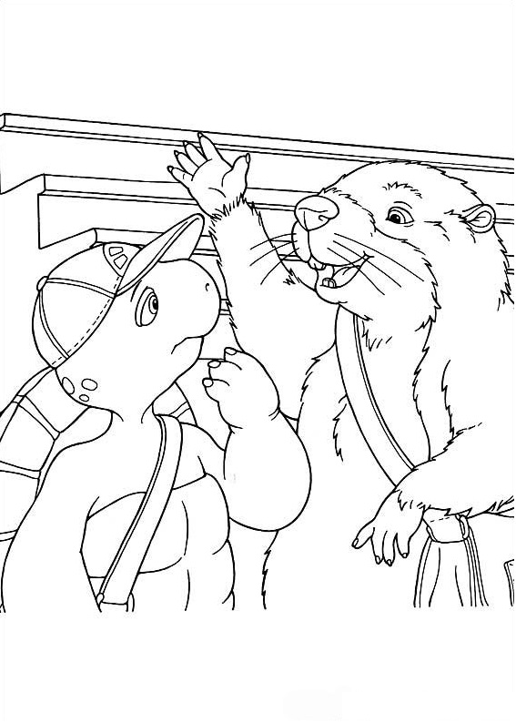 Dibujo de Franklin y Castor para Colorear
